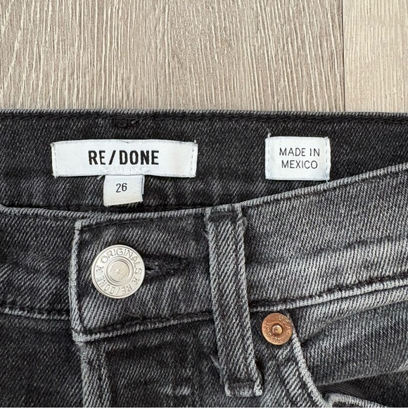 Re/done 80s Slim Straight Washed Black Jeans - Picture 4 of 11